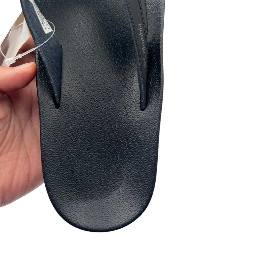 Columbia Men's Sport Flip Flop Sandals Size 13 Solid Black Cushioned Lightweight